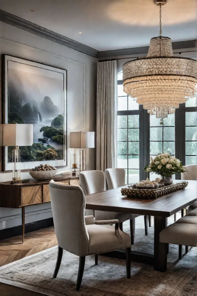 Classic_dining_room_with_wood_furniture_and_statement_lighting