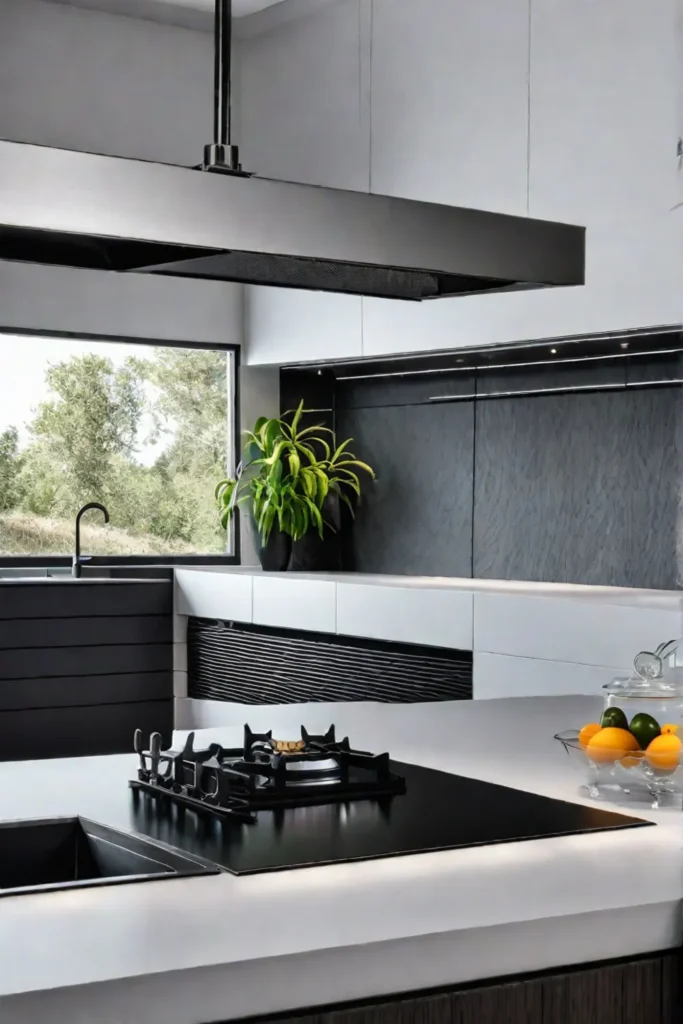 Accent lighting creating visual interest in a modern kitchen design