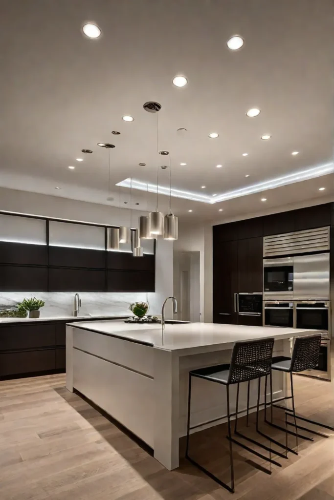 Ambient and Task Lighting in Kitchen