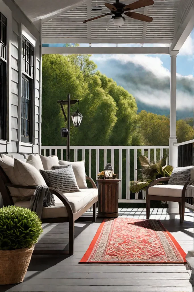 Autumn porch with outdoor heating