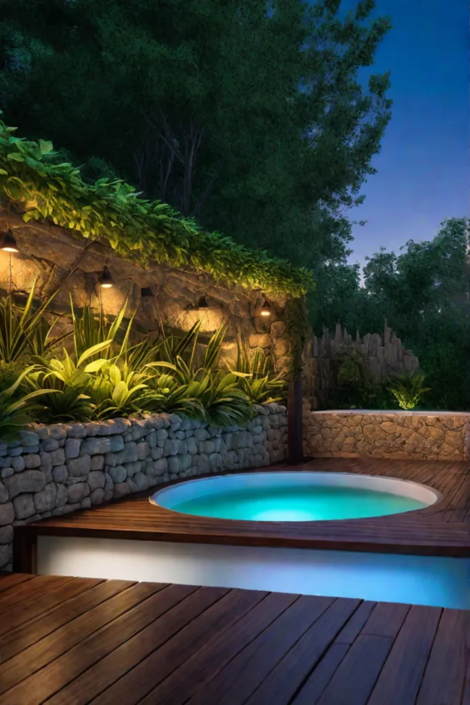 Backyard hot tub oasis for relaxation