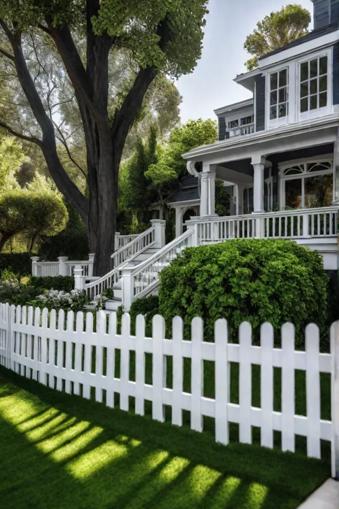 Backyard privacy with picket fence