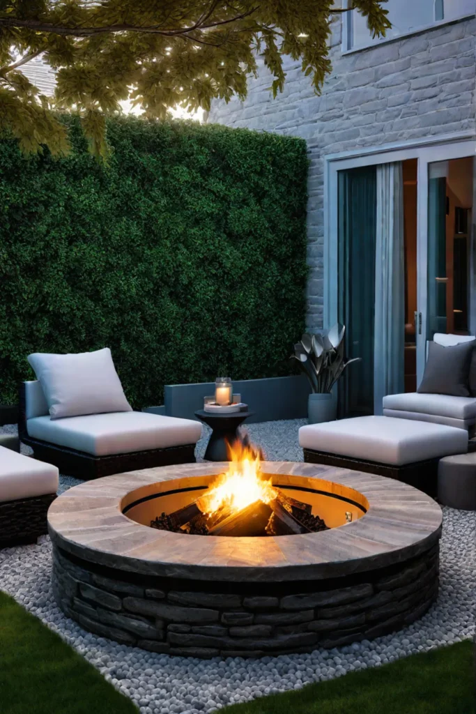 Backyard transformation with patio and fire pit