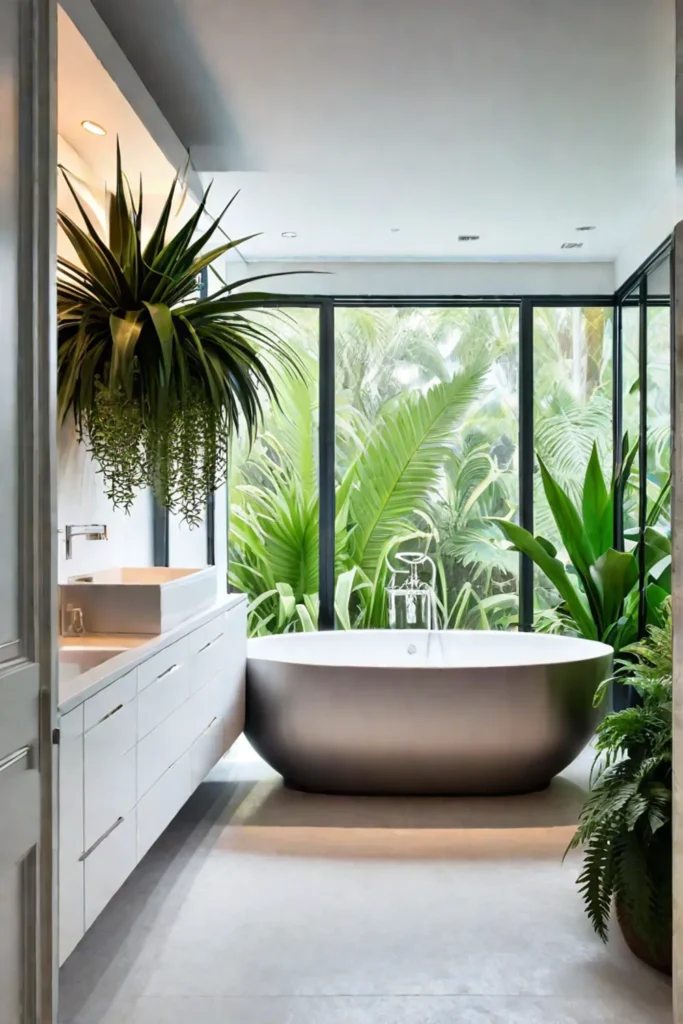 Bathroom sanctuary with humidityloving plants