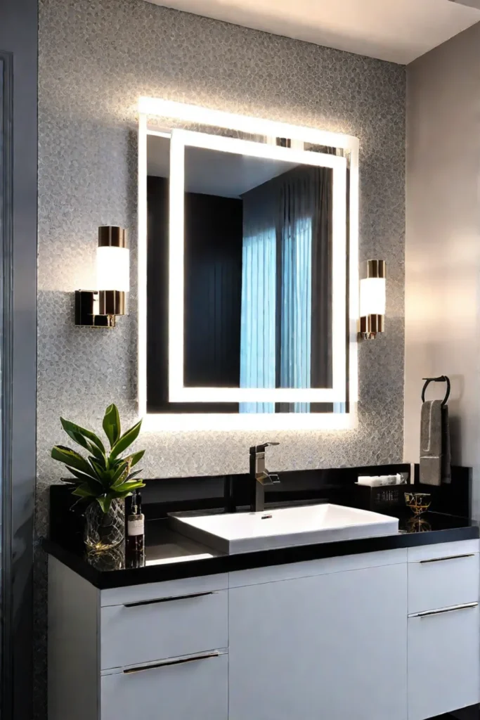 Bathroom vanity with stylish and functional vanity lights