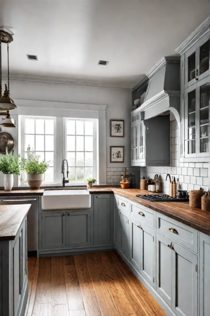 Bright and airy farmhouse kitchen with ample storage