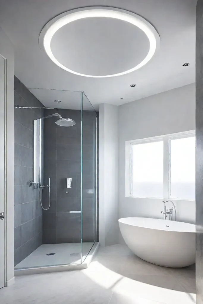 Bright and refreshing bathroom with natural light from a sun tunnel