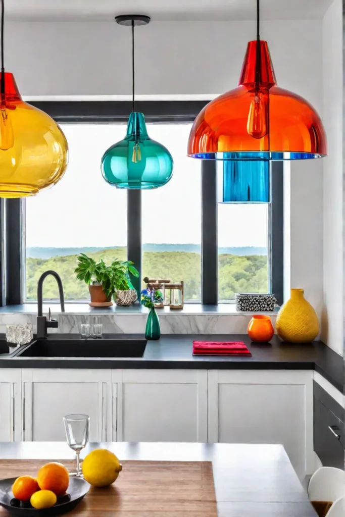 Budgetfriendly pendant lights adding a pop of color