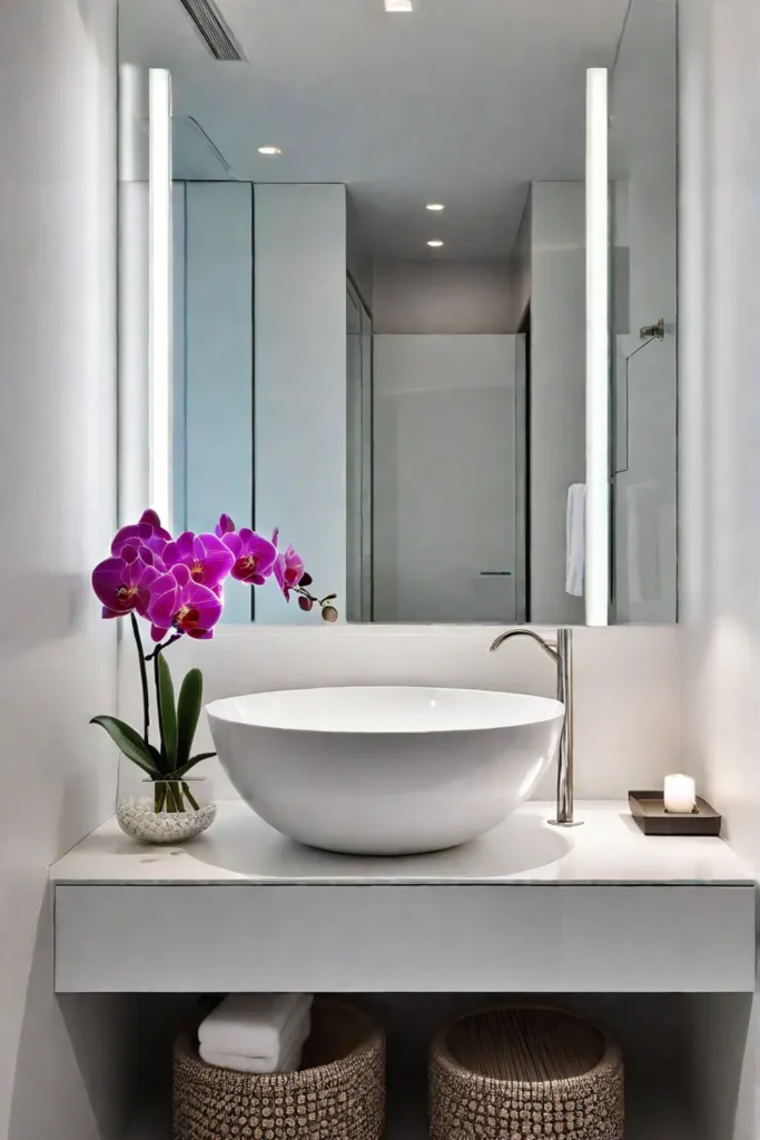Clean lines and simple decor in a tranquil bathroom