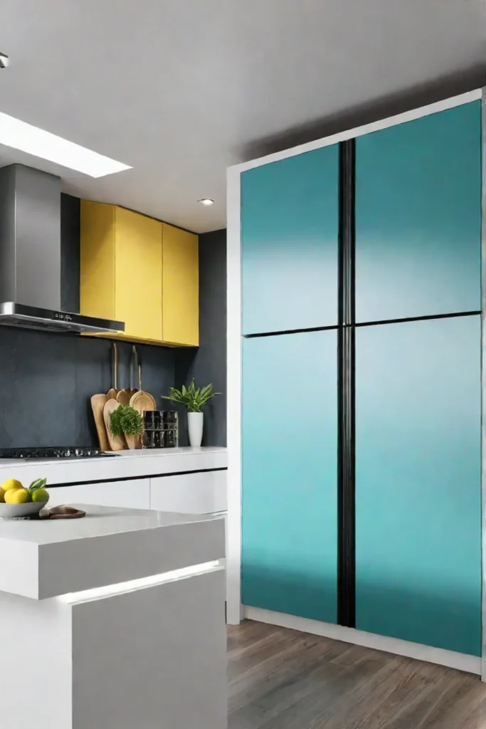 Colorblocked kitchen wall