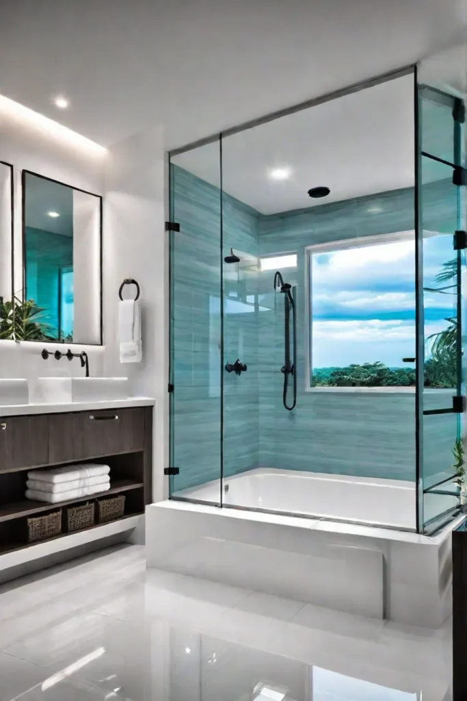 Contemporary bathroom with upgraded fixtures