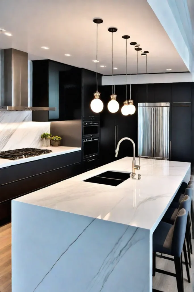 Contemporary kitchen design with cohesive elements