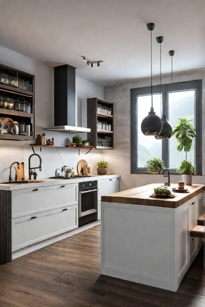 Cozy and functional small kitchen with energyefficient features