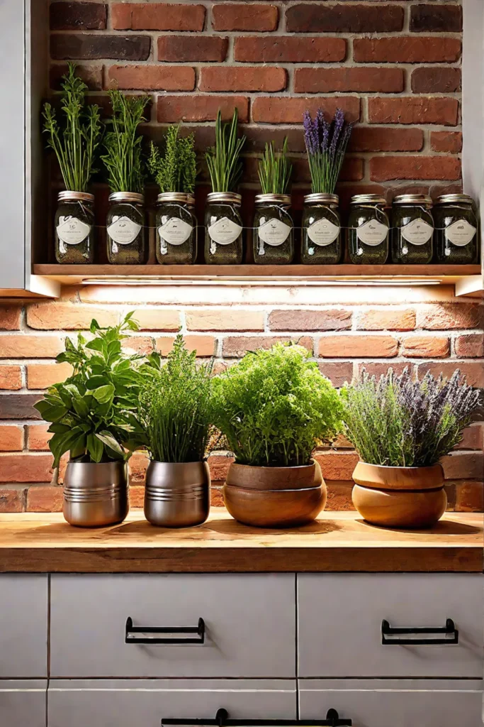 Cozy kitchen DIY herb garden aromatic herbs