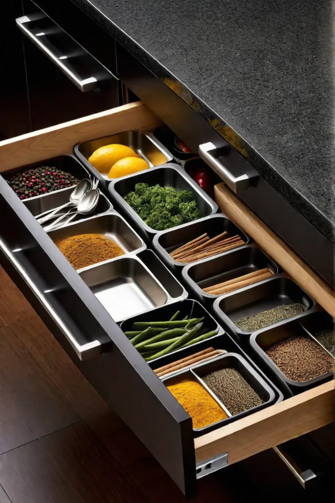 Customizable drawer dividers kitchen storage