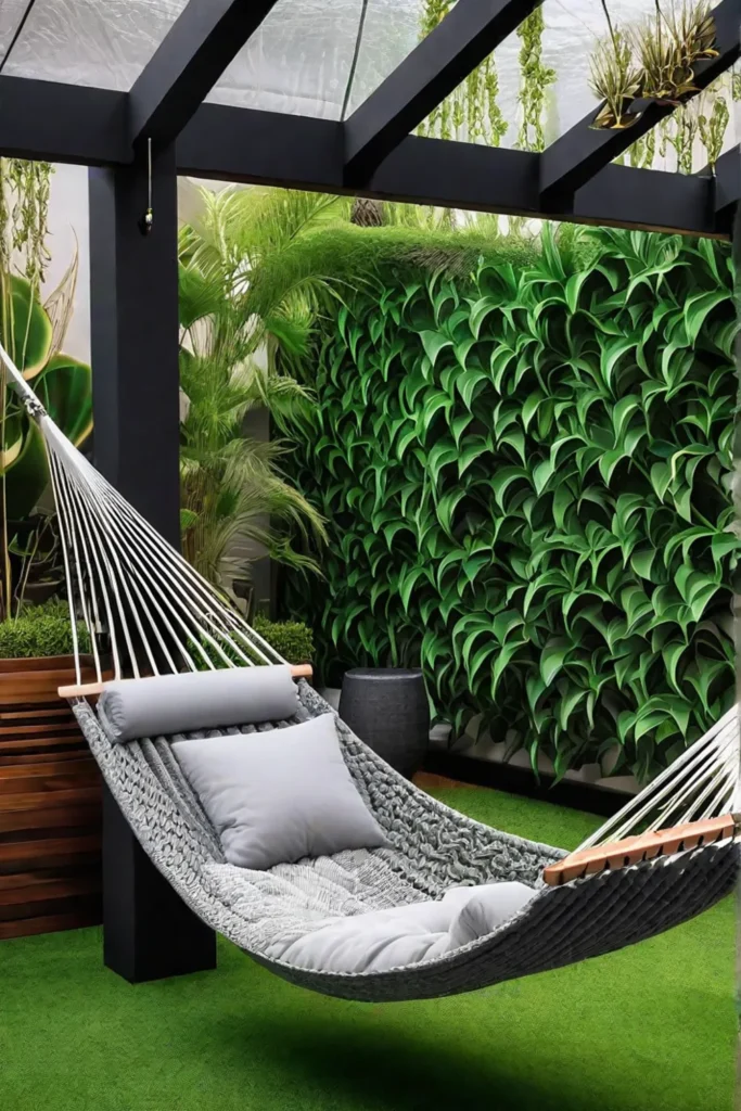 DIY hammock and garden