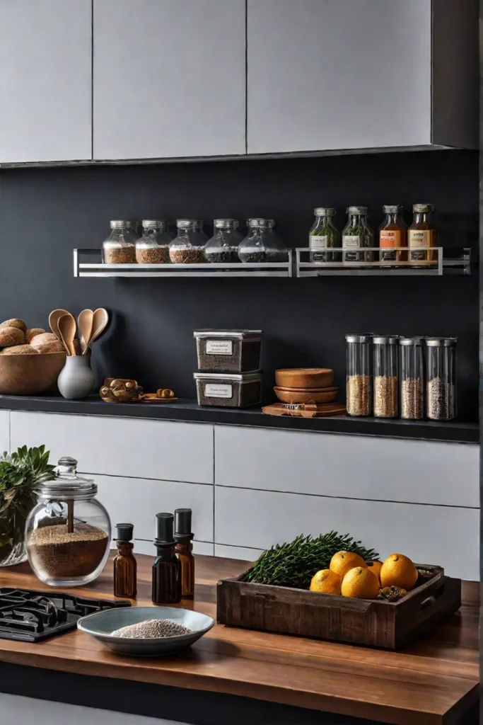 Dedicated space for baking essentials in a kitchen