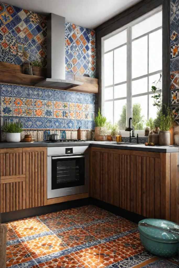 Eclectic kitchen design vibrant colors