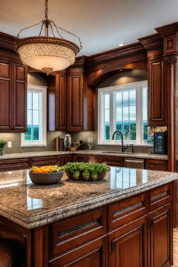 Elegant kitchen with classic details and warm wood finishes