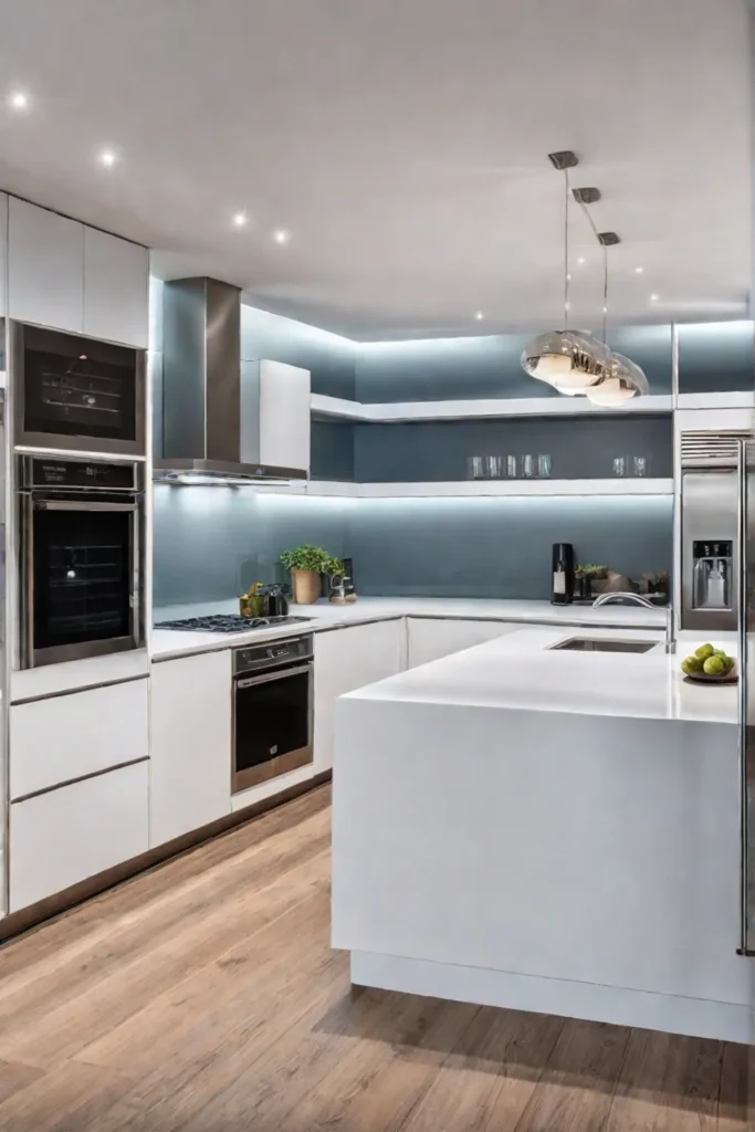 Energyefficient kitchen with a combination of lighting solutions