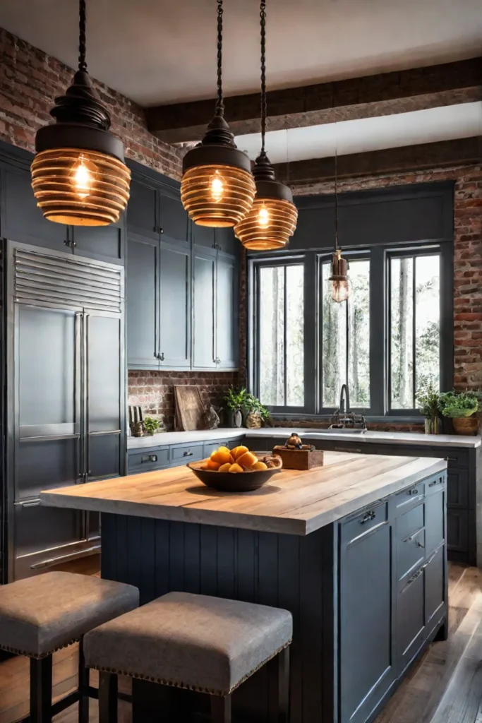 Energyefficient lighting adds charm and sustainability to a vintagestyle kitchen