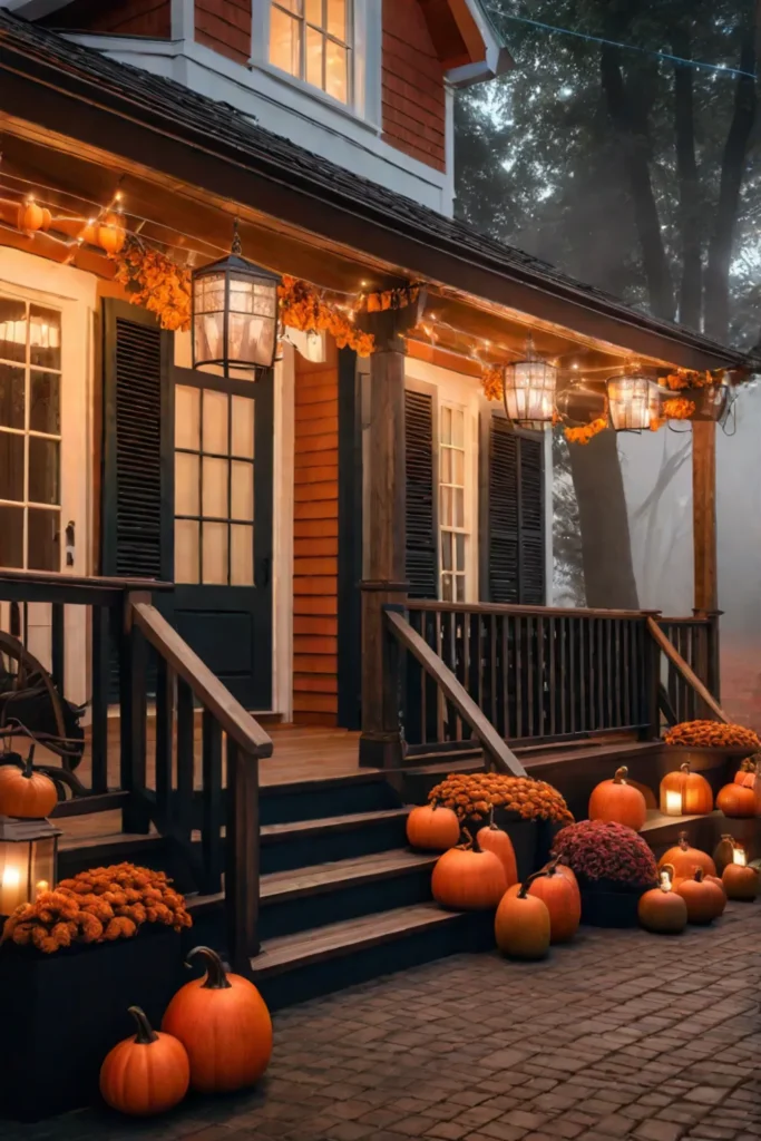 Fall porch with natural elements