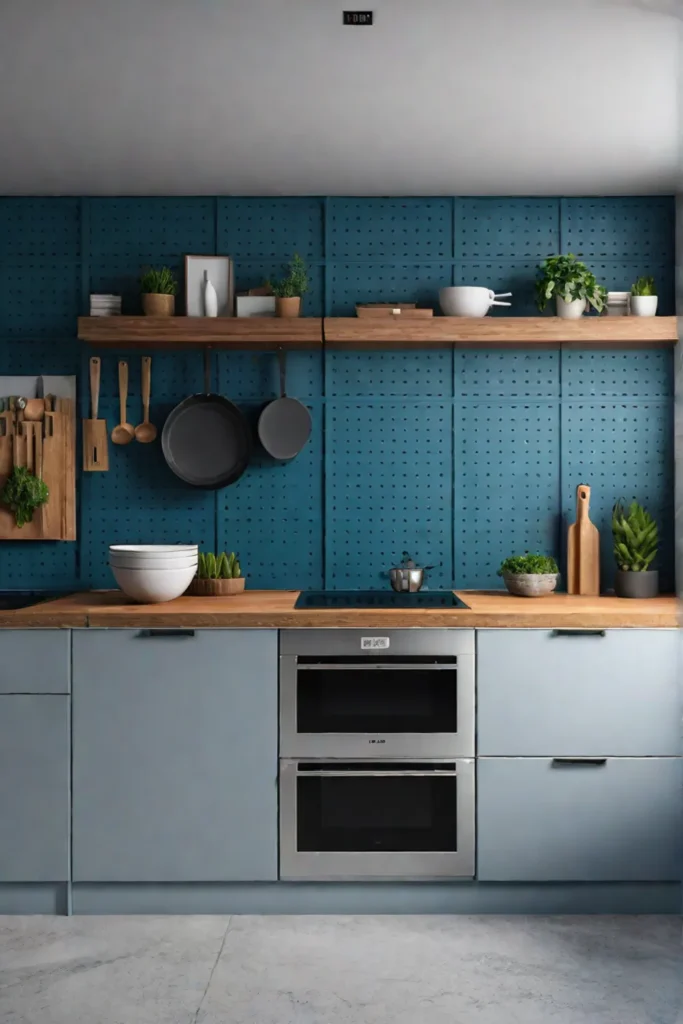 Functional wall decor in a minimalist kitchen