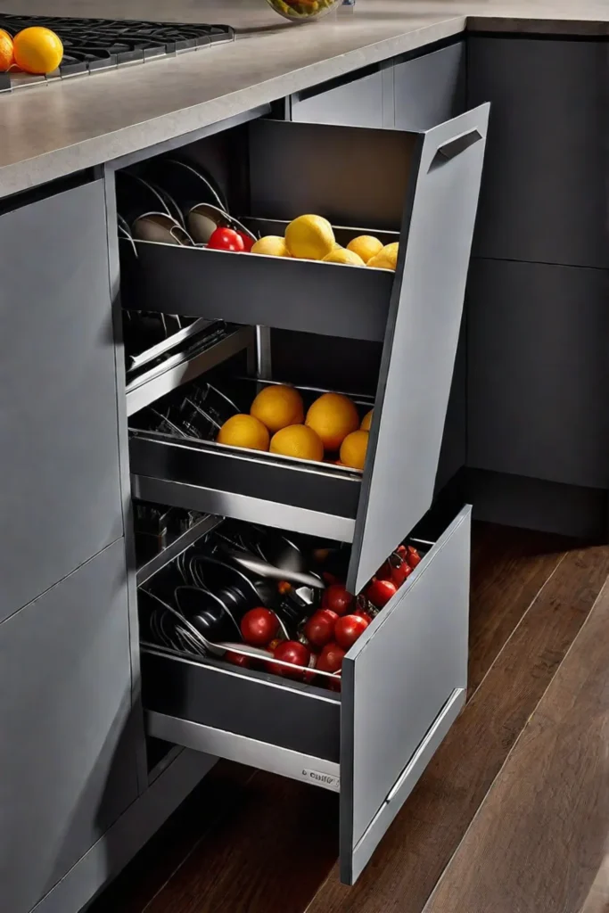 Innovative kitchen storage space maximization