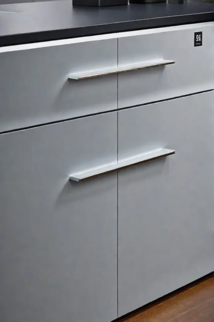 Kitchen cabinet details with knobs and pulls