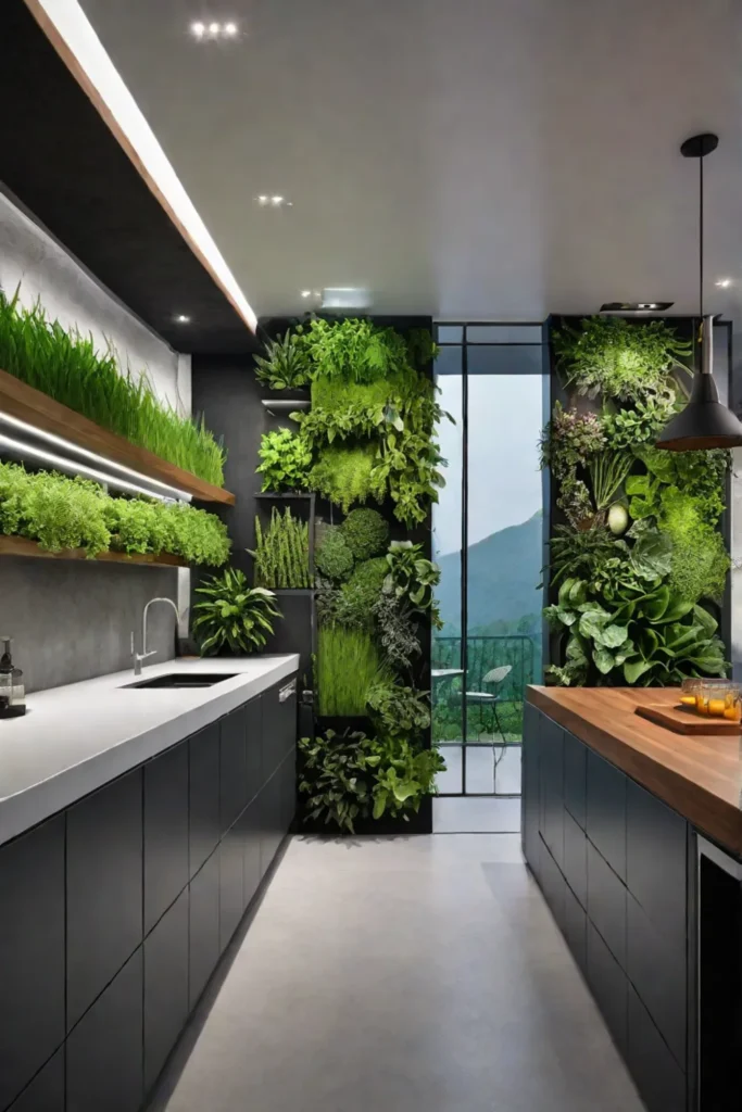 Kitchen wall decor ideas with vertical gardens