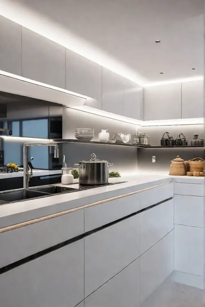 LED strip lights bright kitchen