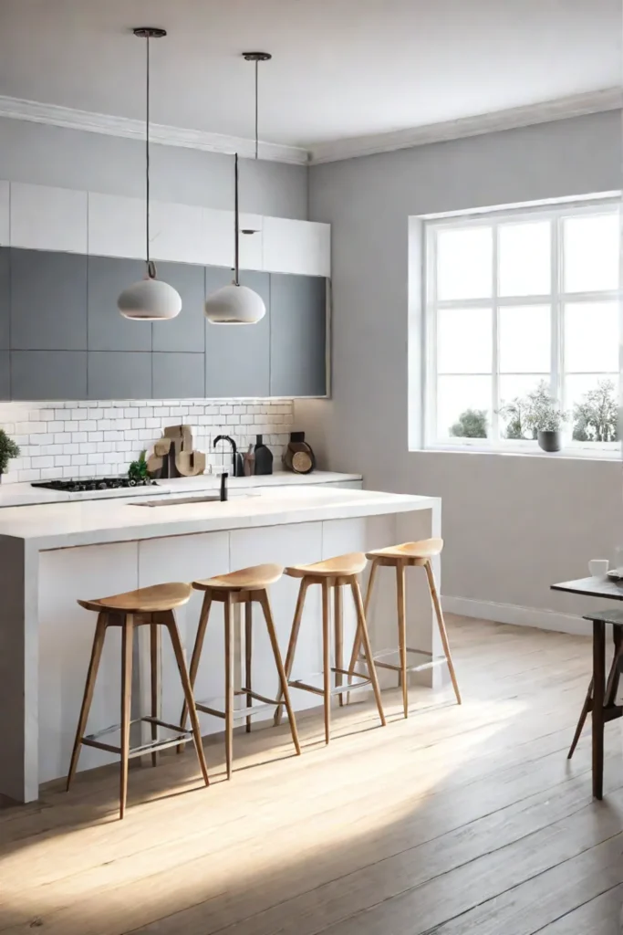 Minimalist kitchen design light wood accents