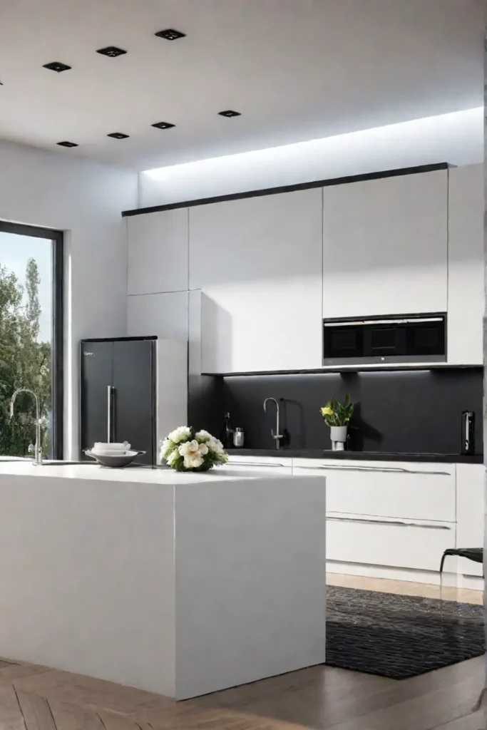 Minimalist kitchen with highquality appliances