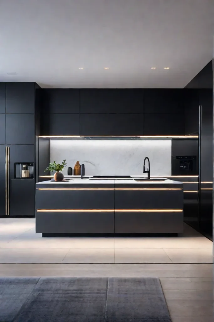 Modern kitchen integrated technology seamless design