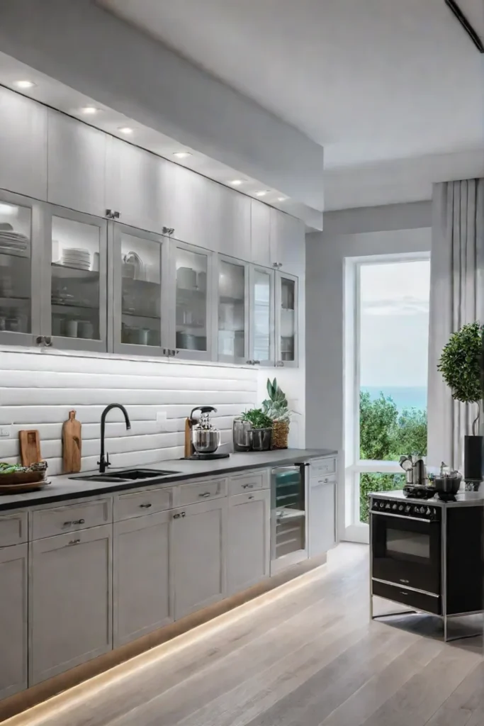 Modern kitchen with designated zones for small essentials