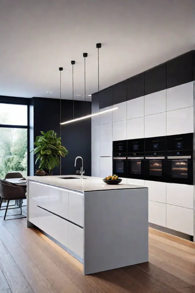 Modern kitchen with smart appliances