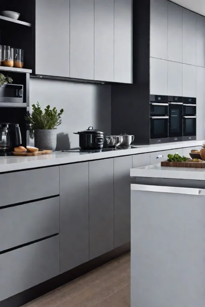 Organized kitchen with smart appliances