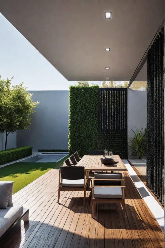 Patio privacy with modern screens