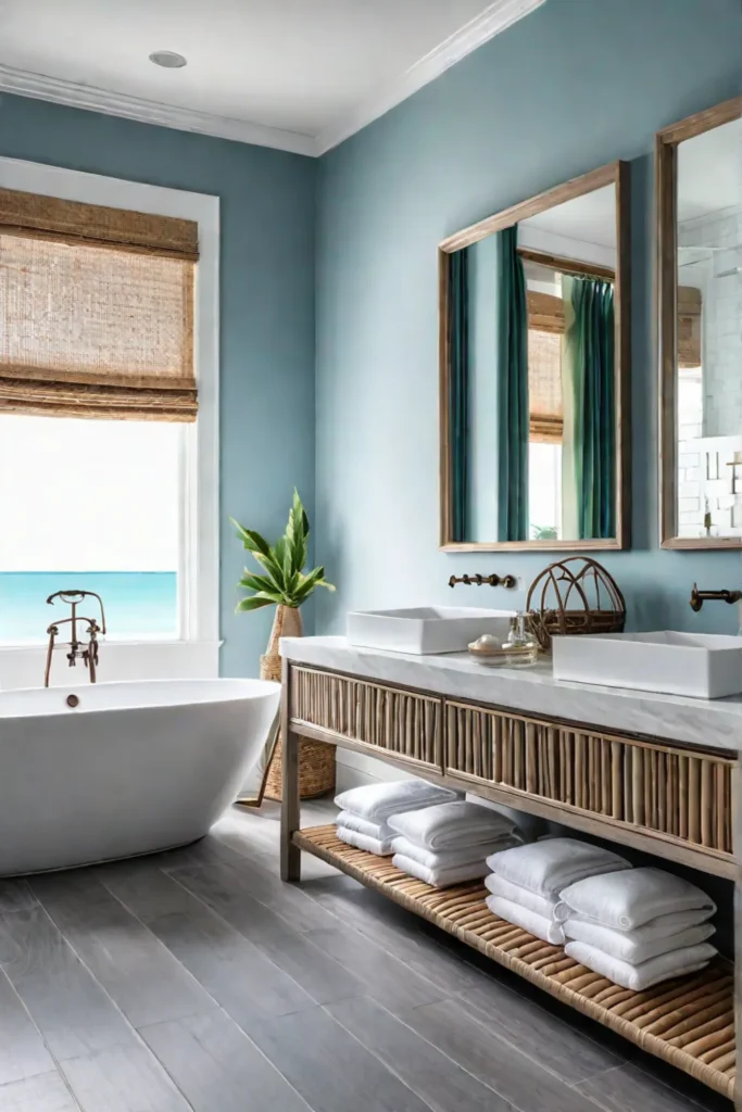 Serene oasis A bright bathroom inspired by the sea