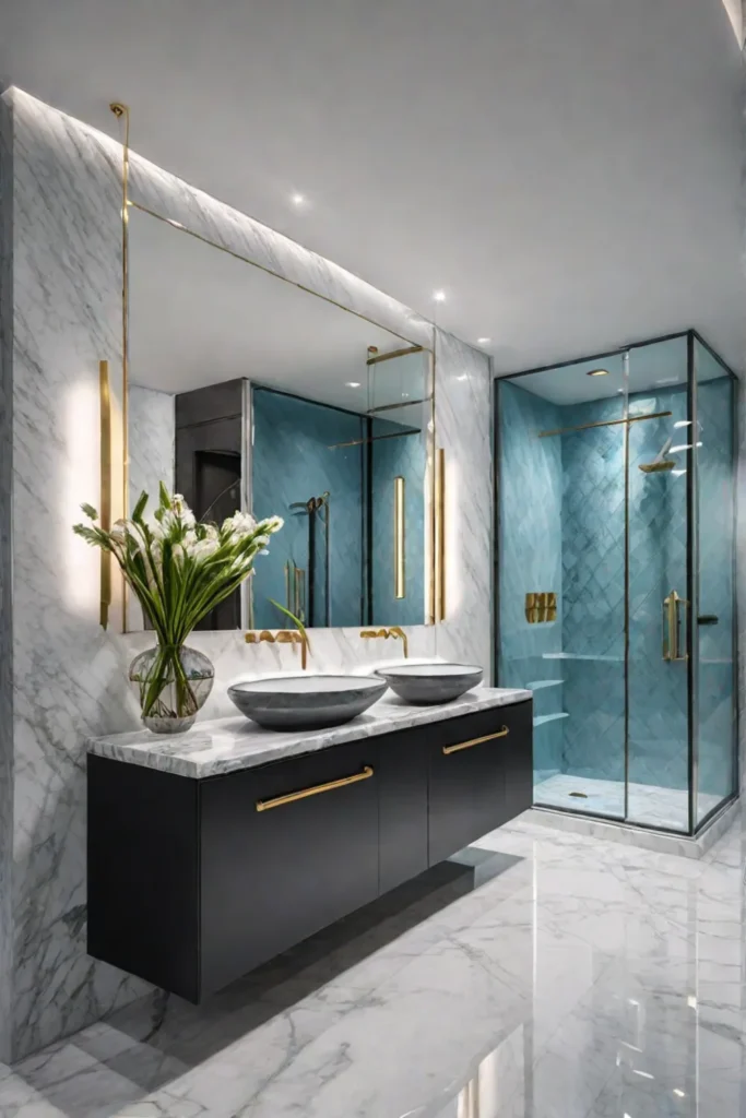 Sophisticated coastal elegance in a luxurious bathroom setting