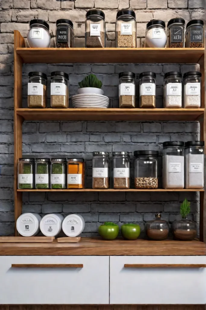 Spice rack organization minimalist kitchen