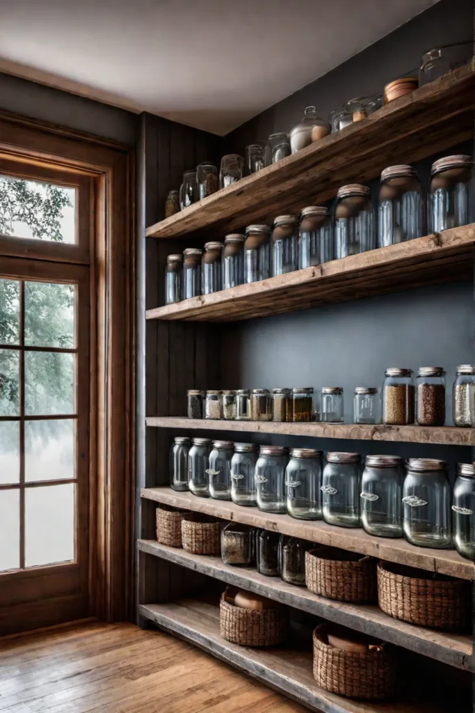 Upcycled kitchen storage mason jars