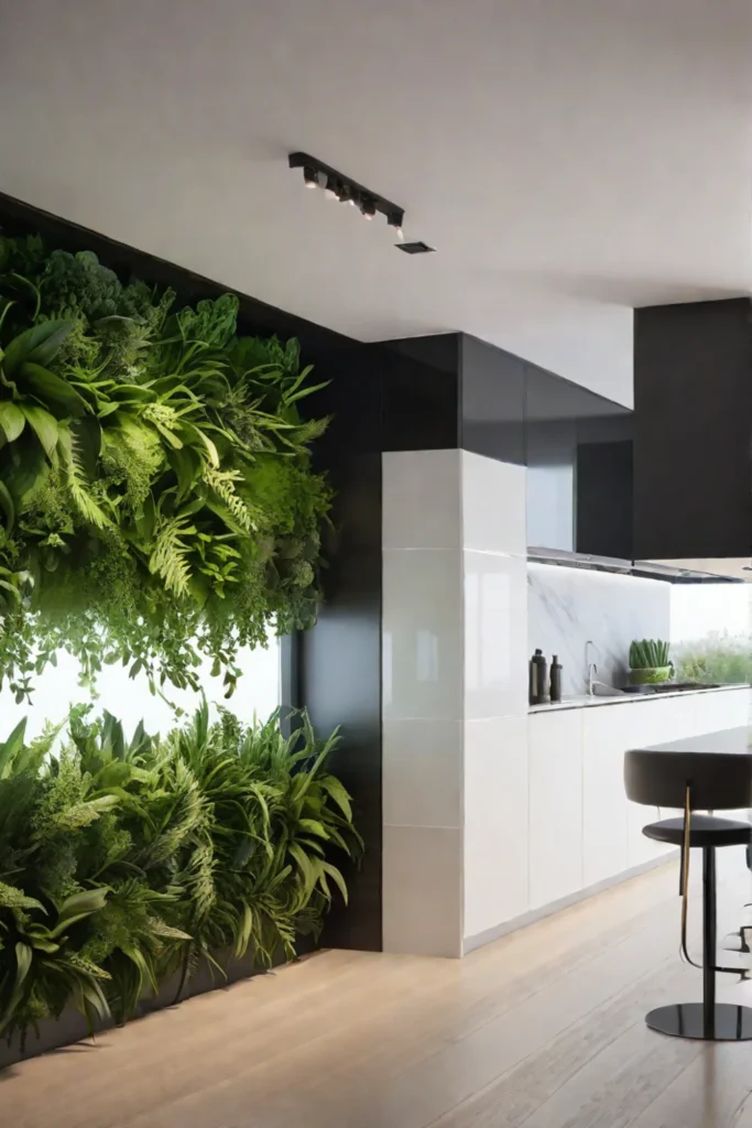 Vertical garden in a modern kitchen