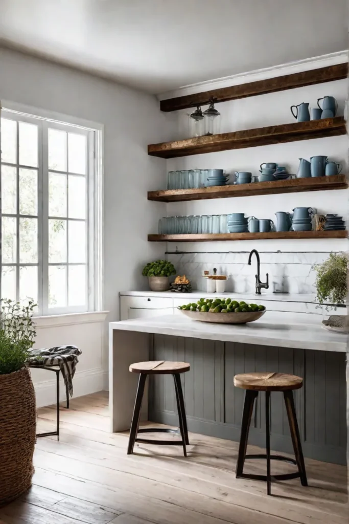 bright farmhouse kitchen with industrial and rustic elements