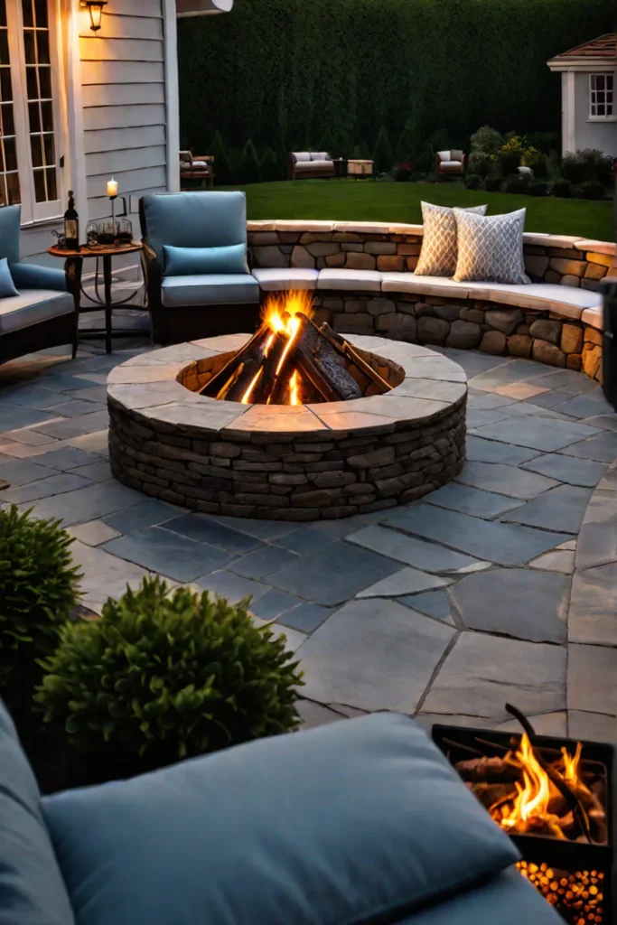 Backyard design landscape architecture outdoor fireplace