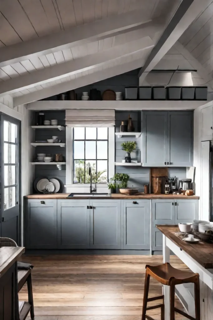 Balancing open and closed storage in a small kitchen