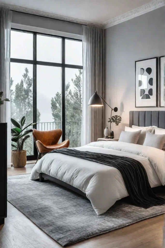 Cozy bedroom with minimalist decor
