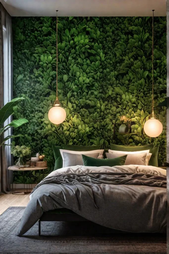 Cozy bedroom with natureinspired elements
