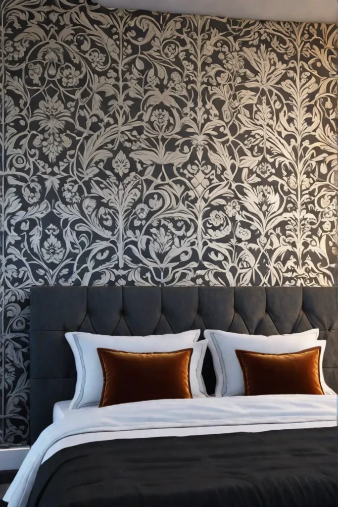 DIY wallpaper with stencils