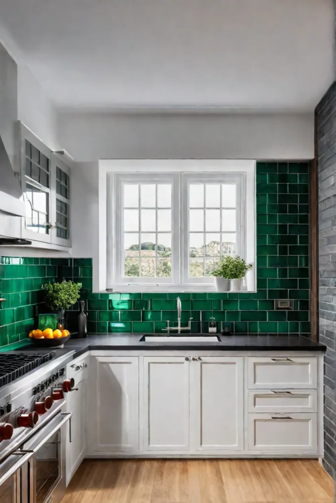 Elegant cottage kitchen with tile accents